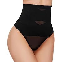 SIMIYA Thong Shapewear Tummy Control for Women High Waist Stay-Put Body Shaper Underwear Girdle Compression Shapewear Thong