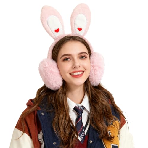 Cache-oreilles lapin chaud en peluche douce pour le grand froid