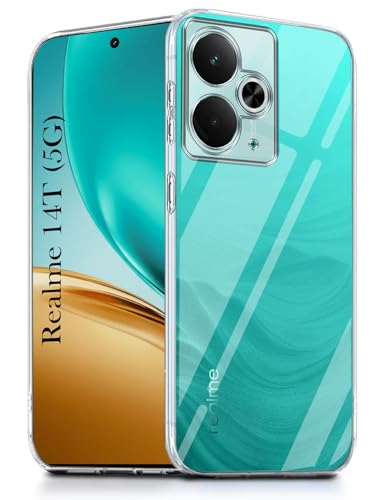 Image of Jkobi Back Cover for Realme 14T (Silicone Clear Shockproof Case with Camera Protection | Soft and Flexible | Transparent)
