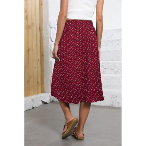 Image of Witsmile Flowy Skirt Elastic High Waist A-Line Skirt with Pockets Bohemia Cover-up for Women 2026 Trendy(S-2XL)