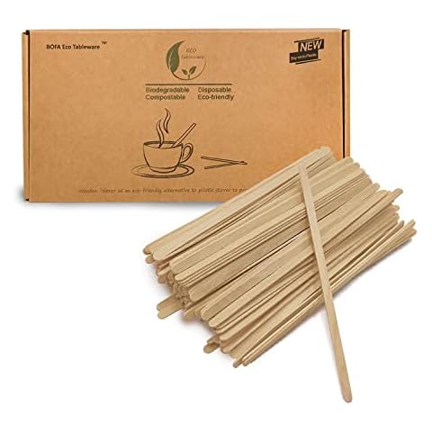Coffee Stir Sticks 5.5 inches (140 mm), 1000 Pcs Eco Friendly Disposable Birch Wooden Stirrers for Coffee, Tea, Beverage, Milk, Juice, DIY Crafts Cover