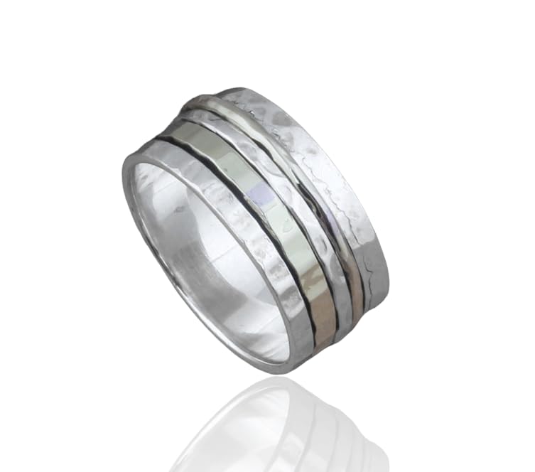 Elephant Spinner Ring, Fidget Anxiety Ring, Sterling Silver Ring Women, Meditation Spinner Ring, Elephant Wide Band Ring, Boho Jewelry For Gift