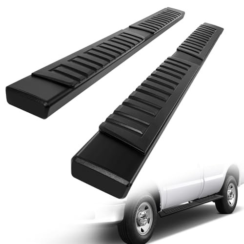 SCITOO Nerf Bar Running Board Side Step Fit for 1999-2016 for Ford F-250 F-350 Super Duty, 2009-2014 for Ford F-450 Super Duty Aluminium Alloy 6.4in Black Rock Sliders