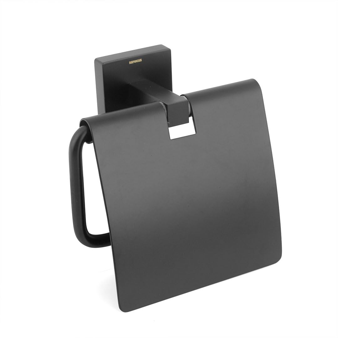REFOKUS Classic Square Back 304 Grade Stainless Steel Wall Mounted Toilet Paper Holder/Toilet Tissue Holder for Bathroom/Bathroom Accessories (Matte Black Finish) (B0CHMV6GGV) Amazon Price History, Amazon Price Tracker