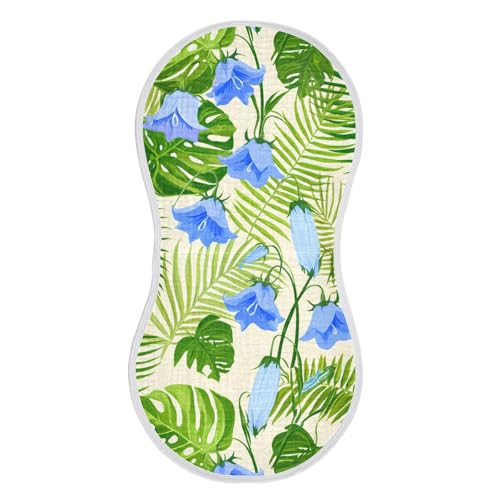 Leaves Bluebells Natural Beige Burp Cloths for Babies Burp Rag Cotton Spit Up Rag for Girls Babies2