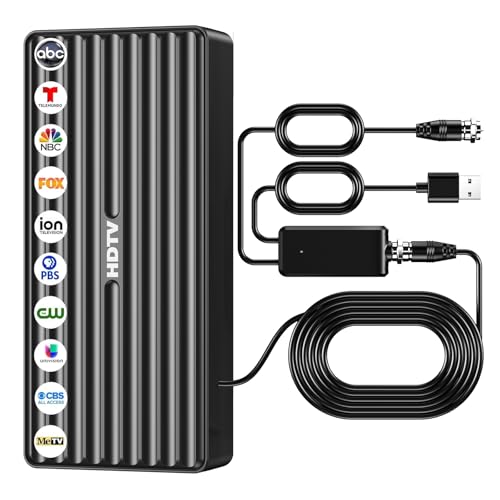 TV Antenna for HD Smart TV Indoor,1000+ Miles Range Digital Outdoor TV Antenna for Free Local Channels, Supports 8K/4K/1080P,33ft Coax Cable (Classic)