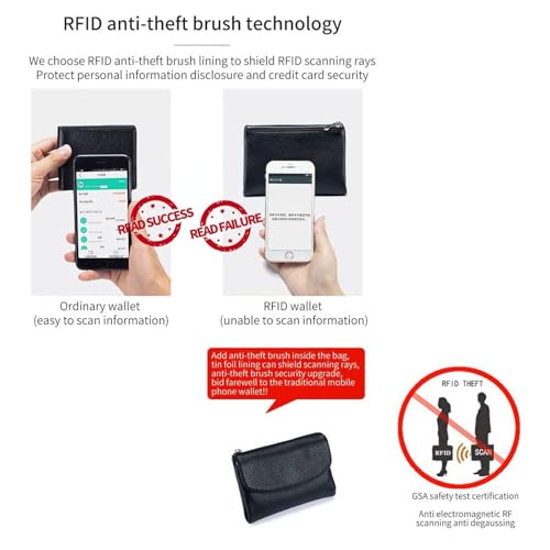 Joyfullygo Wallet,Suitable For Daily Commuting, Unisex Soft Pebble Leather Wallet Business Occasions, Short Trips, Card Purse With Credit Card Holder, Bifold Pocket Purse (black-A)3