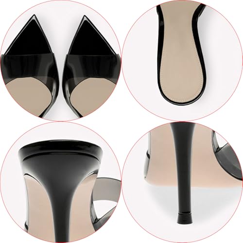 Women's Clear Pointed Toe Slingback Stilettos Heel Sandals Fashion Sexy Comfortable Summer Open Toe Backless Slip On Dress Slides Sandals for Casual Outdoor Party Work Wedding3