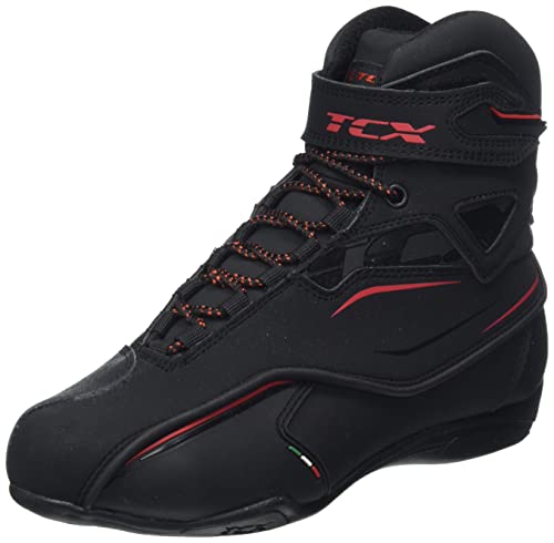 TCX Zeta WP, Motorcycle Boot Homme, Noir et Rouge, 38 EU