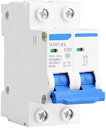 DZ47-63 AC Miniature Circuit Breaker Low Voltage 2P 400V AC Miniature Circuit Breaker Leakage Protection Air Switch