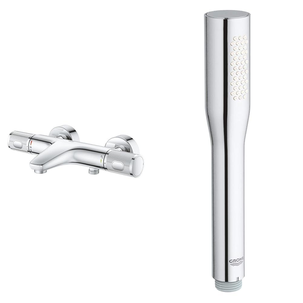 Mitigeur thermostatique douche GROHE Precision Feel avec pommeau de douche Get Stick chromé