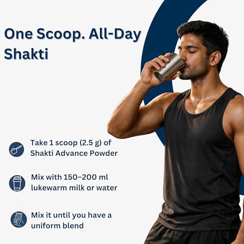 Image of TRIPHAL Shakti Advance - Herbal Male Vitality Powder - Premix of 7 Potent Ayurvedic Herbs - For Strength, Stamina and Endurance - Preservative Free Blend
