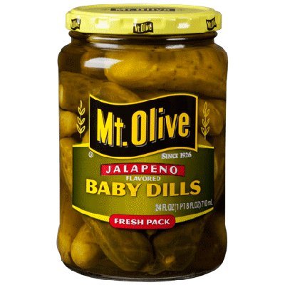Mt. Olive Jalapeno Pickles 24oz Glass Jar (Pack of 4) Select Flavor Below (Dill Spears)
