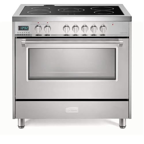 GarveeHome 36" Electric Range Oven, 4.3 Cu.Ft. Freestanding Convection Oven With 5 Heating Elements, 7 Functions, Professional Fan Convection Oven, Smooth Glass Top, In Stainless Steel