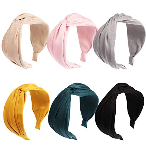 Jaciya 6 Pieces Knotted Headbands for Women Turban Headbands for Women Wide Headbands for Women Boho Headbands for Women Diademas Para Mujer Womens Headbands Women Hair Top Knot Headband for Women