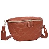 MOLSHINE Sac banane matelassé pour femme, sac banane tendance, sac à bandoulière, sac de poitrine, sac banane, marron, 26 x 17 x 12 cm / 10.24' x 6.69' x 4.72', Tendance