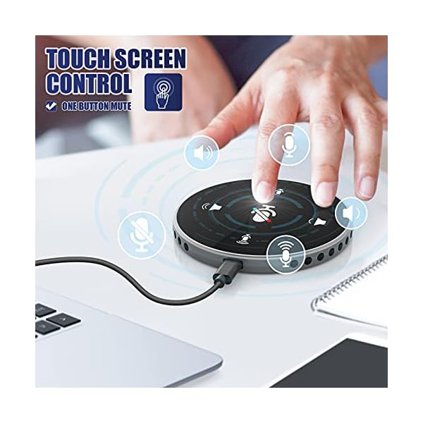 Peradix USB PC Mikrofon für Konferenz, 360°Plug & Play PC Tischmikrofon mit Stummschaltungstaste für Videokonferenzen… – Bild 5