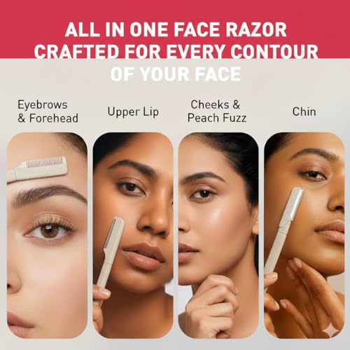 ETSZAZ Face Razor for Women, Pack of 3, Orange - Image 4