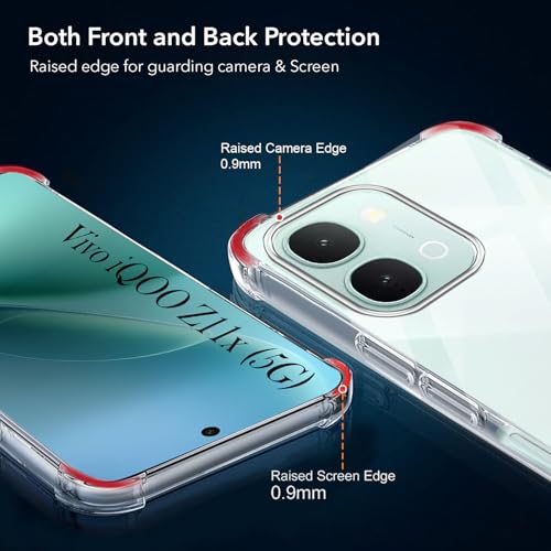 Image of Jkobi Shockproof Crystal-Clear Back Cover for Vivo iQOO Z11x 5G (Anti Yellow Case | Drop & Camera Protection | Hard Polycarbonate)
