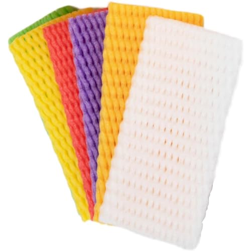 FUWQEPA Bolsa De Malla For Frutas, Paquete De 50 Unidades. Funda Protectora Antigolpes De Colores For Envasado De Verduras (Naranjas, Kiwis, Uvas). Bolsa Antiaplastamiento.(Yellow)