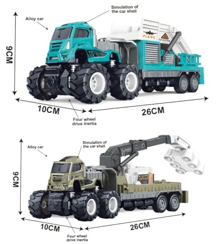 Image of 1:43 Metal Toys Alloy Diecast Truck Set Toy, Diecast Miniature Car Model (Pack Of 2) (Airport Ladder & Food Lighting Truck, Multi Color)