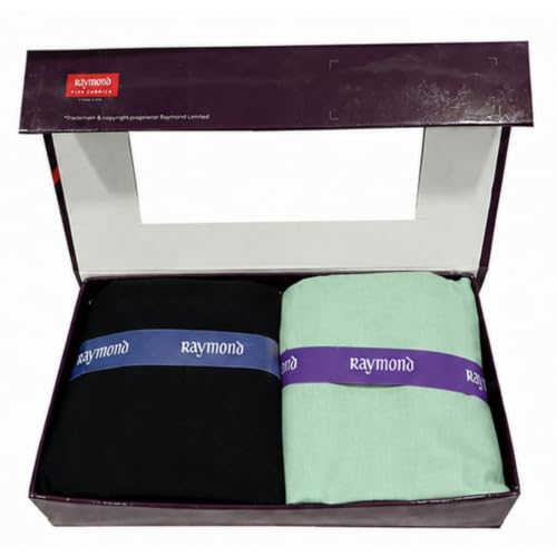 Image of Raymond Fabrics Men's Unstitched Shirt and Pant Fabric Combo | Premium Poly Viscose Dress Material Set with Presentation Gift Box | Formal & Casual Tailoring Fabric