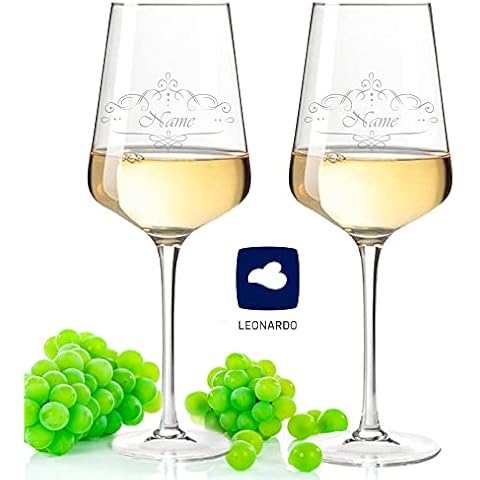 2x Leonardo Weißwein-Weingläser Vintage Weinranke graviert Cover