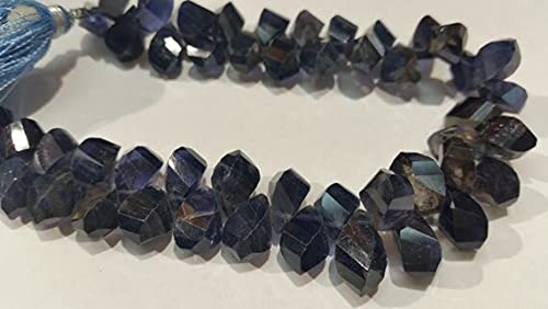 Perles en iolite taillée de forme fancy 7x10mm pour création de bijoux uniques