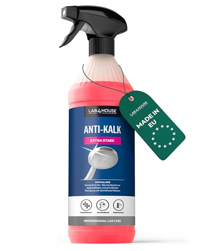 Lab4House | Anti-Kalk 1000 ml Spray | Extra Starker Profi-Entkalker für Bad, Dusche & Küche | Entfernt Kalk, Rost & Urinstein