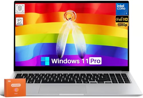 Samsung Galaxy Book4 ビジネスノートパソコン 15.6インチ FHDディスプレイ、Intel 10コア7-150U (Beats i7-1335U)、16GB RAM、512GB SSD、Copilot AI、指紋リーダー、バックライト