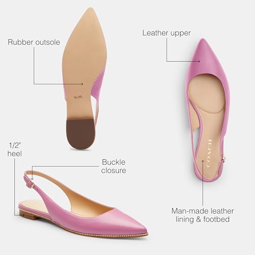 Coach Women's Claire Skimmer Mary Jane Flat, Charcoal/Black, 83