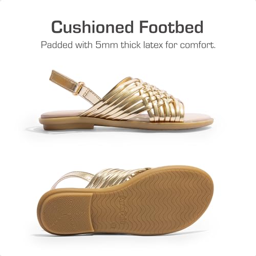 Image of DREAM PAIRS Girls Sandals Gladiator Braided Flat Open Toe Summer Sandals