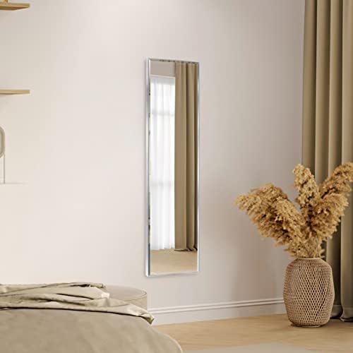 HORLIMER Full Length Wall Mirror with Sliver Frame, 122x35cm(14x48 inches) Large Body Door Mirrors for Living Room Bedroom Bathroom