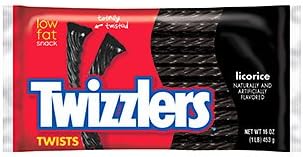 Twizzlers Black Licorice Twists, 16-Ounce (Pack of 3)