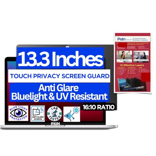 Image of Pxin 13.3 Inch (16:10) Laptop Touch Privacy Screen Guard | Anti Glare | Anti Bluelight Screen Guard