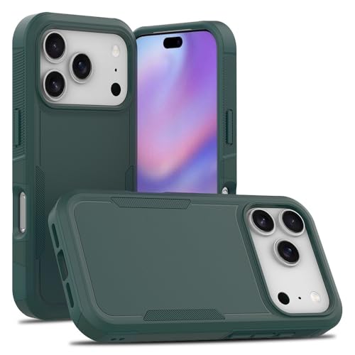 Coque iPhone 17 Pro silicone double couche rigide antichoc vert foncé