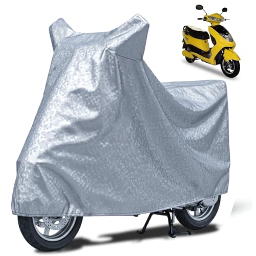 Image of FABTEC Waterproof Scooty Body Cover Compatible with Okinawa R30, A1 (Silver)