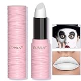 Yeweian Halloween White Matte Lipstick, Clown White Lip Face Body Paint Stick, Cream Eye Black Stick for Baseball, Waterproof Long Lasting Lip Balm for Women, Goth Makeup Clown Makeup Sticks