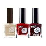 KISS New York Gel Strong Nail Polish 0.44oz (3 PCS Set - Secret Pearl, Fatal Lure, Vampire)