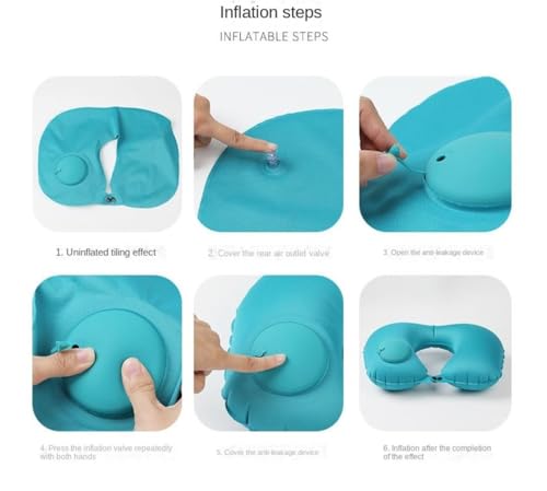 Almohada Inflable de Viaje 40 cm U Shape Azul miniatura 6