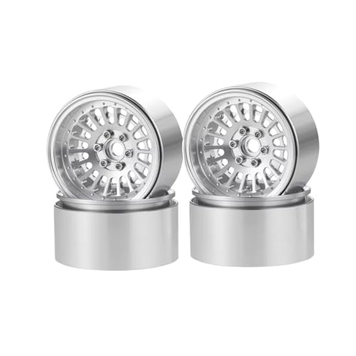 RC�z�C�[���n�u For Axial RBX10 For Wraith For TRX-4 1/10 �p 4�� 2.2�C���` �A���~�����r�[�h���b�N�z�C�[������ RC�N���[���[�J�[�A�b�v�O���[�h�p�[�c(Silver)