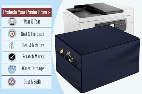 Image of The Furnishing Tree Polyester Waterproof & Dustproof Printer Cover - Compatible with Auto Duplex Laser Brother MFC L2701DW Printers, Blue , Dimensions in DxWxH - ( 40x42x32 CM)