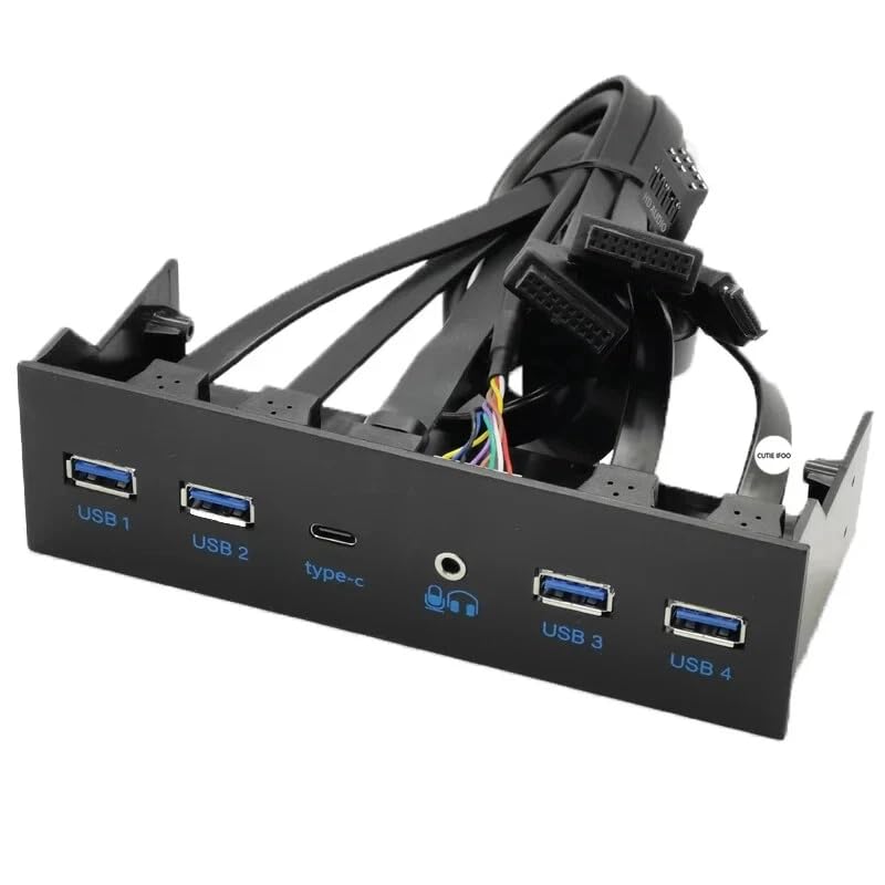 USB2.0 + 3.0 Metal Front, 5.25 inch 19Pin Front Panel Adapter, 4 USB 3.0 Port hubs and (1HD Audio Port / 1TPY-C Port / 1 Microphone Input)-picture-25