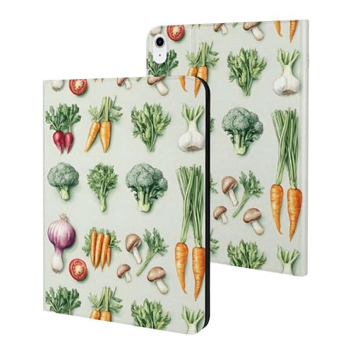 Étui iPad 10e génération motif légumes idéal pour cuisiner et étudier avec support