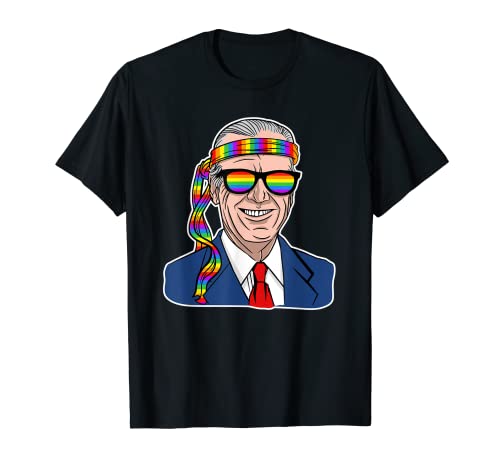Funny Joe Biden Gay Rainbow Flag LGBT Pride Month Maglietta