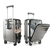 Felamondo Maleta ligera con bloqueo TSA y ruedas giratorias de 360°, resistente a los arañazos y al agua, ideal para viajeros de negocios (G6002 20 pulgadas), Oro, 51 cm, Moderno