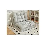  ASumPio Fauteuil De Sol avec Support Lombaire Réglable, Canapé Paresseux, Canapé De Sol, Grande Couche De Boules De Pétanque pour Personnes, Lit Rembourré, Canapé Inclinable,Light Gray-90cm