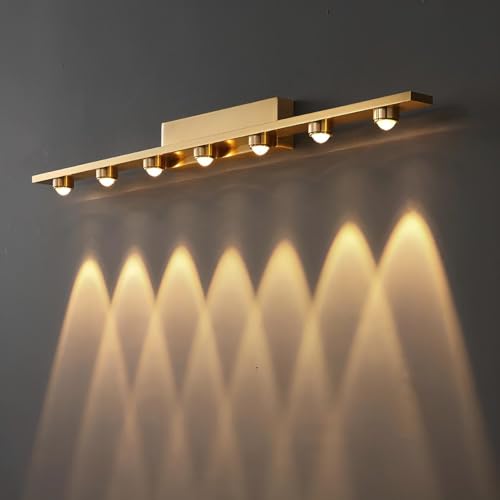 Image of Groeien 7 LED Golden 7 watt Wall Sconce Bathroom Vanity Indoor Outdoor Light Fixtures for Mirror, Hallway,Bedroom,Indoor Wall Light(Luxebeam-7LED)