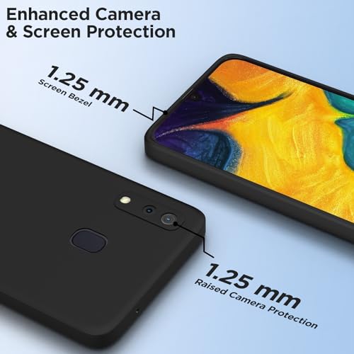 Image of Outlouders Back Cover for Samsung Galaxy A20 / A30 / M10s | Camera Protection | Durable Soft Matte Silicone Bumper Case (Black)