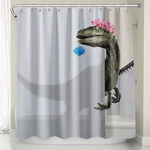 Humorous Dinosaur Shower Curtain